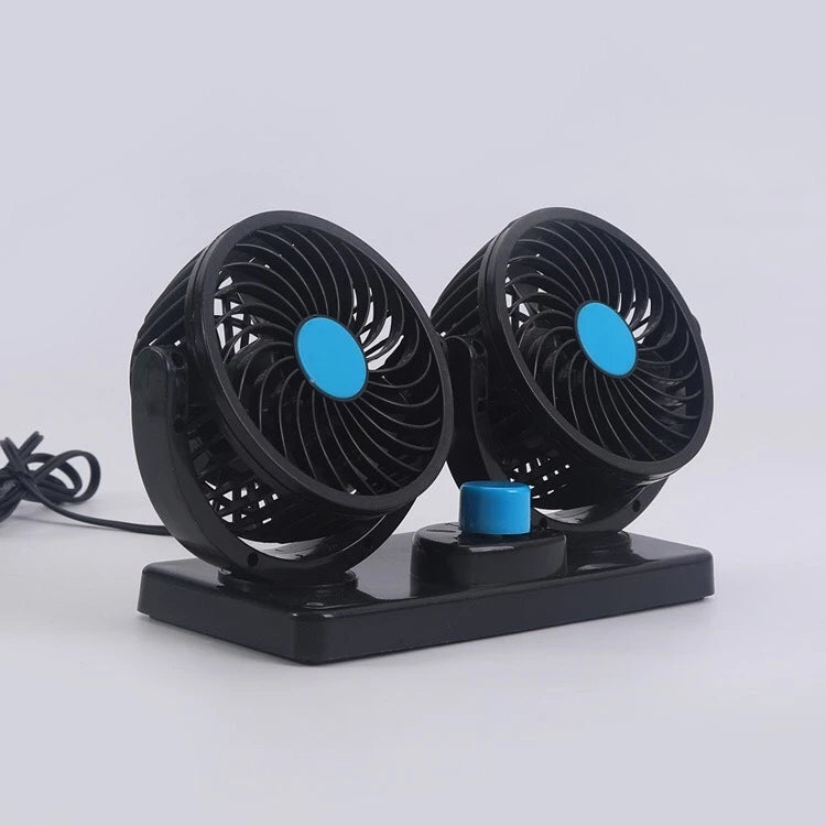 Ventilador Automotivo Duplo Potente 360°: Carro e Caminhão 12v/24v