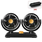 Ventilador Automotivo Duplo Potente 360°: Carro e Caminhão 12v/24v
