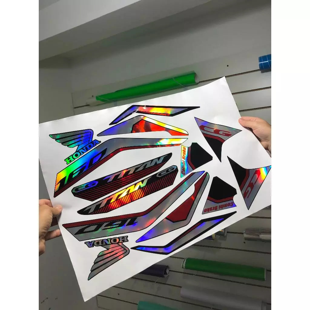 Kit Adesivos Titan 160 - 2024: Aceita Verniz e Proteção UV