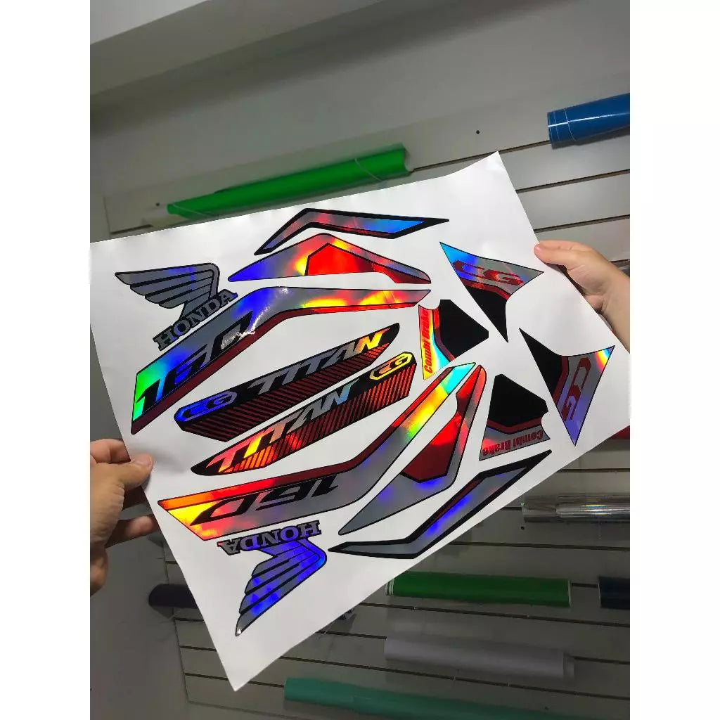 Kit Adesivos Titan 160 - 2024: Aceita Verniz e Proteção UV