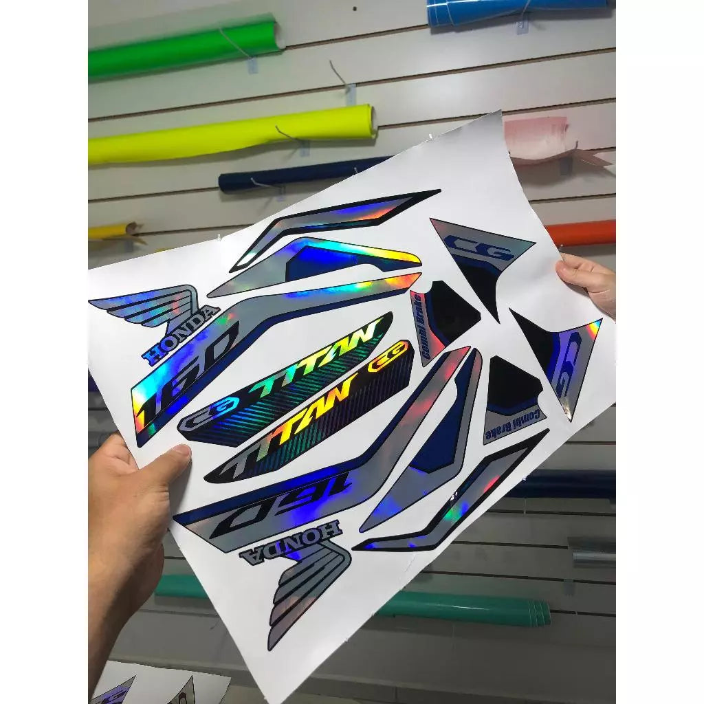 Kit Adesivos Titan 160 - 2024: Aceita Verniz e Proteção UV