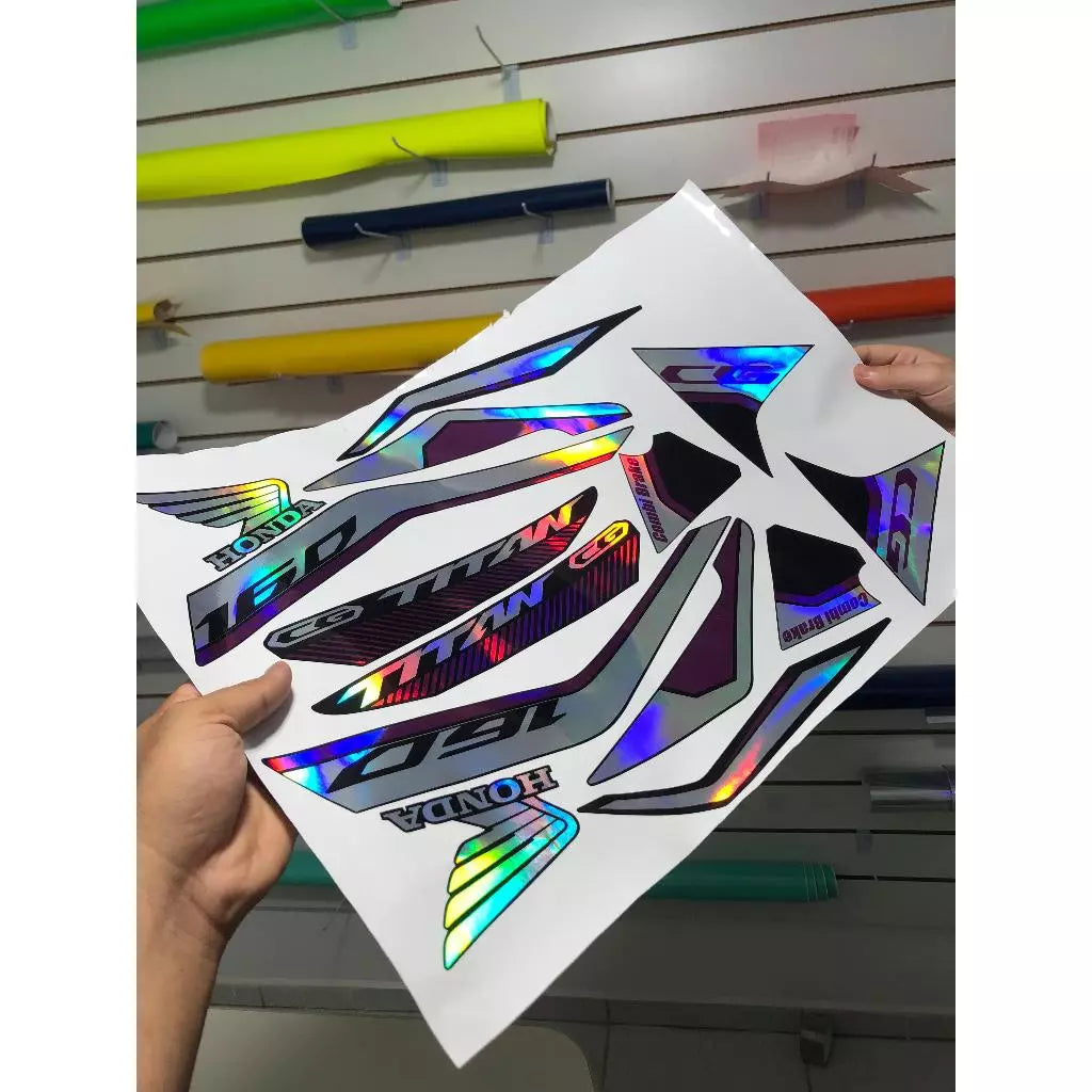 Kit Adesivos Titan 160 - 2024: Aceita Verniz e Proteção UV