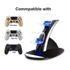 Carregador De Controle PS4 Vertical — Suporte Com LED Indicador