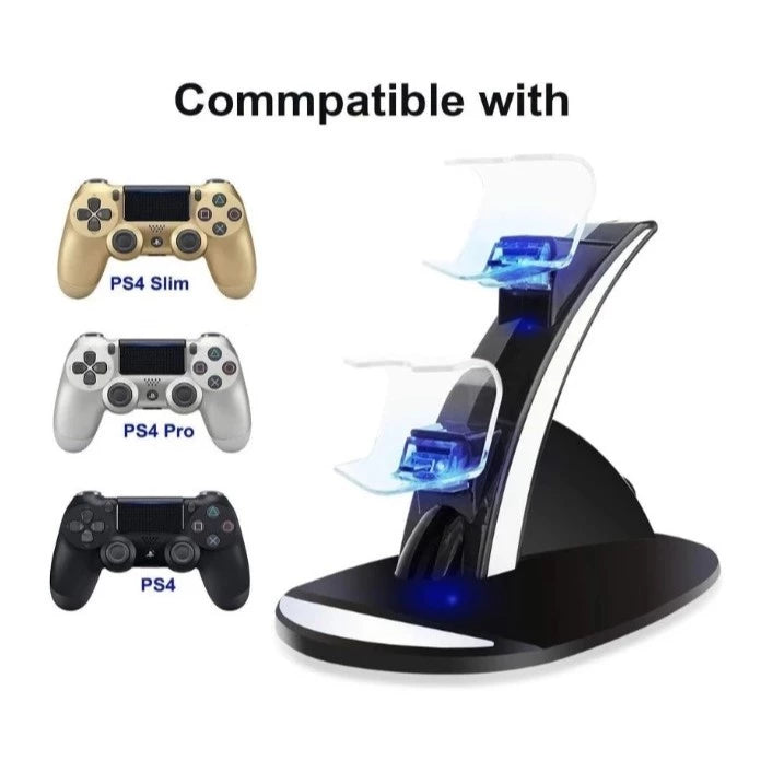 Carregador De Controle PS4 Vertical — Suporte Com LED Indicador