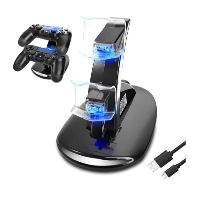 Carregador De Controle PS4 Vertical — Suporte Com LED Indicador