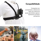 Suporte De Peito Para Celular E GoPro — Peitoral Ajustável Moto E Bike