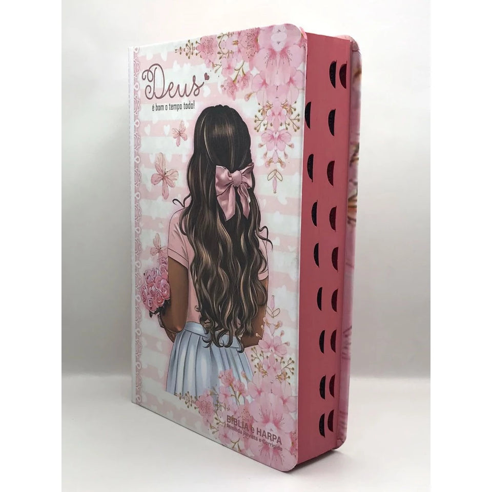 Bíblia Capa Dura Deus É Bom O Tempo Todo — Letra Grande E Harpa