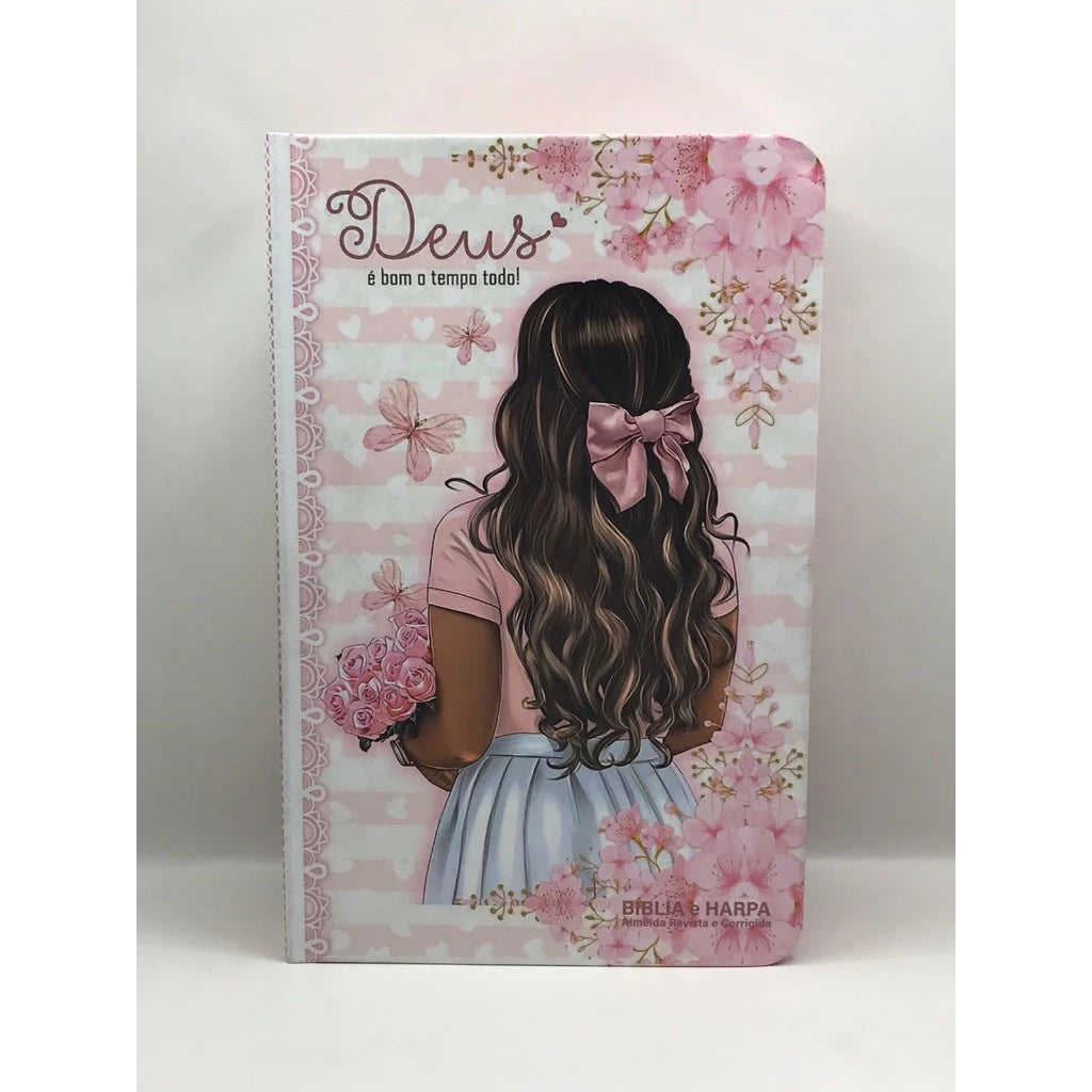 Bíblia Capa Dura Deus É Bom O Tempo Todo — Letra Grande E Harpa