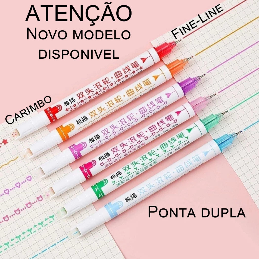 Canetas Carimbo Roller Estampadas: Decoração De Cadernos E Planner