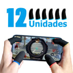 Par Luva De Dedo Gamer Anti Suor (Kit 12 Unid) Para Celular