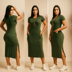 Vestido Midi de Algodão Premium