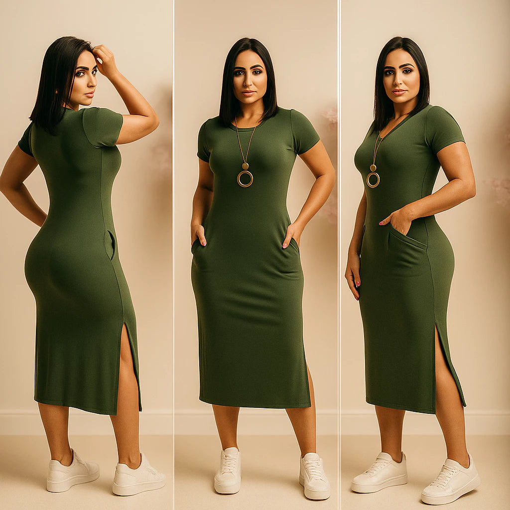 Vestido Midi de Algodão Premium