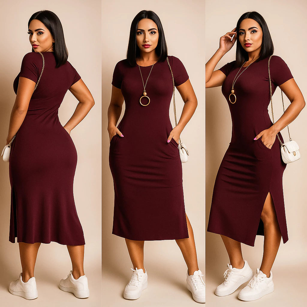 Vestido Midi de Algodão Premium