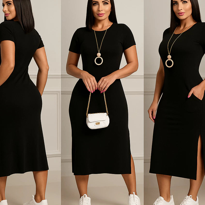 Vestido Midi de Algodão Premium