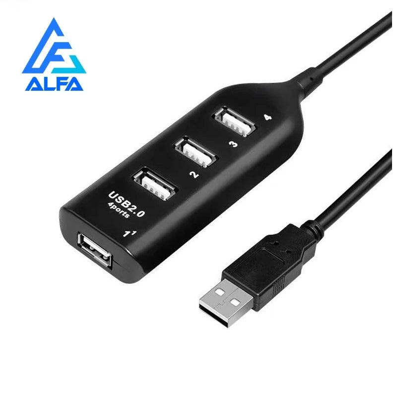 Hub USB 2.0 4 Portas Régua Extensão Para Teclado Mouse E Pen Drive