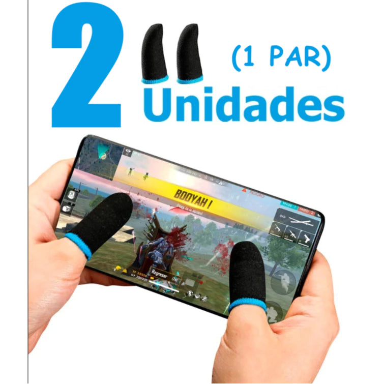 Par Luva De Dedo Gamer Anti Suor (Kit 12 Unid) Para Celular