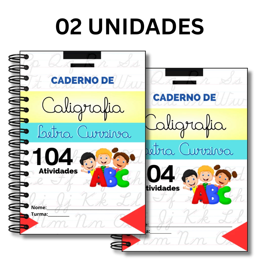 Caderno De Caligrafia Infantil — 104 Atividades Letra Cursiva