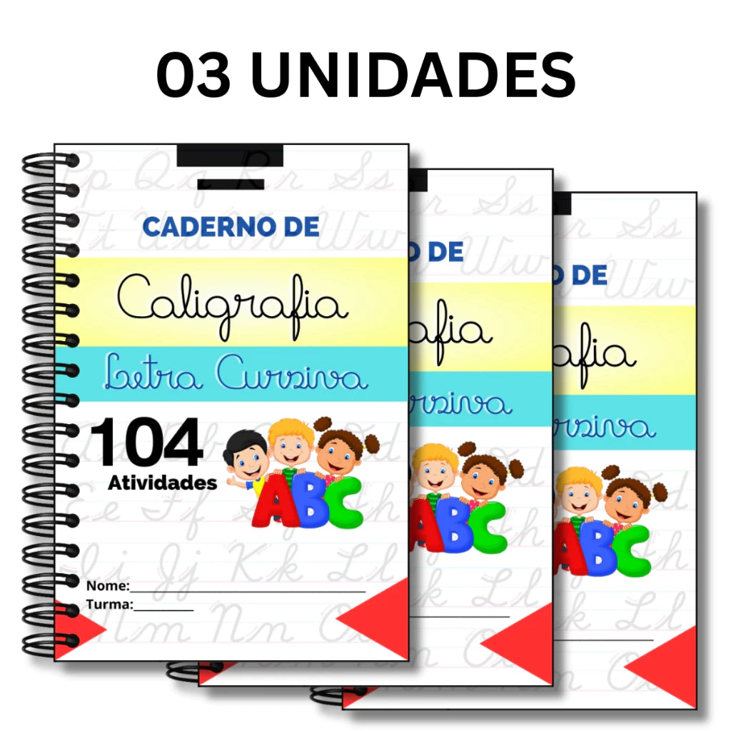 Caderno De Caligrafia Infantil — 104 Atividades Letra Cursiva