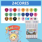 Canetas Hidrográficas 48 Cores Ponta Dupla