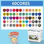 Canetas Hidrográficas 48 Cores Ponta Dupla