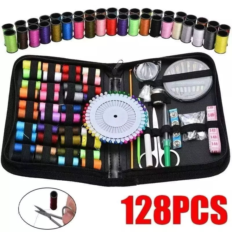 Kit de Costura Completo com Estojo Zíper: Ideal para Viagens e Casa