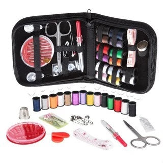 Kit de Costura Completo com Estojo Zíper: Ideal para Viagens e Casa