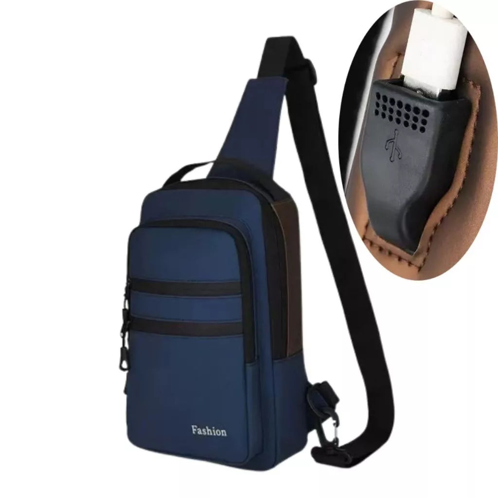 Mochila De Peito Masculina Antifurto: Com Trava De Código E USB