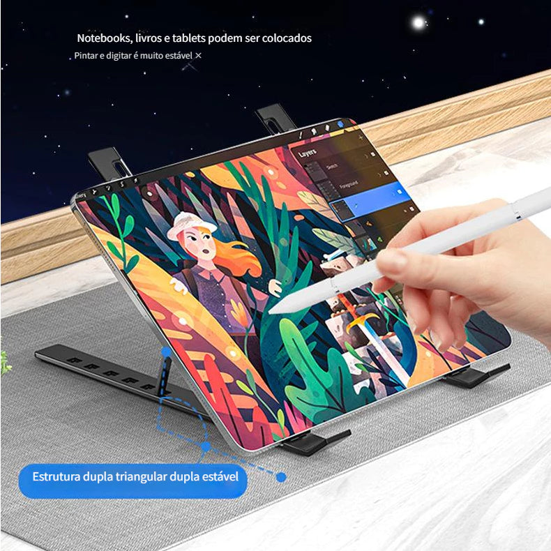 Suporte Notebook Articulado Ergonômico: Ajuste De Altura E Postura