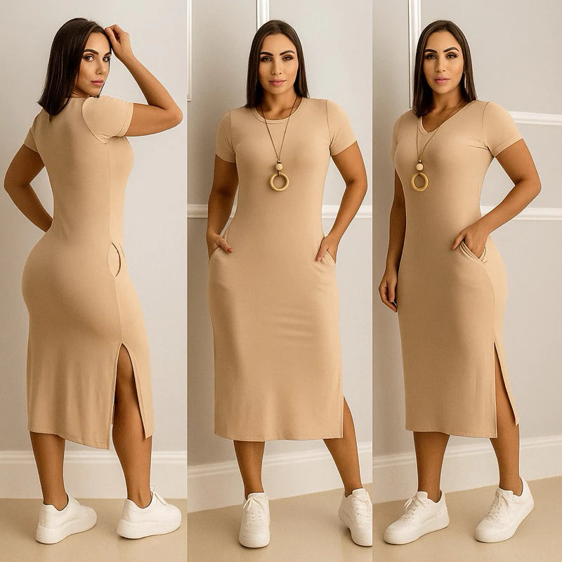 Vestido Midi de Algodão Premium