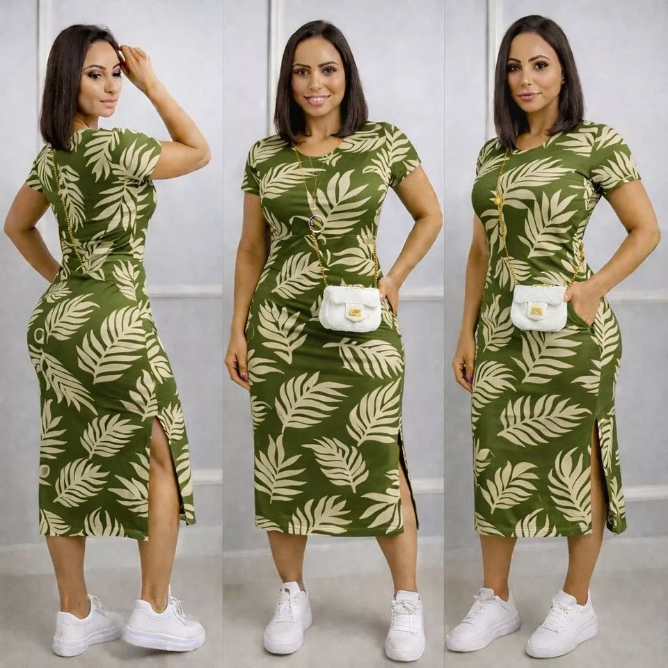 Vestido Midi de Algodão Premium