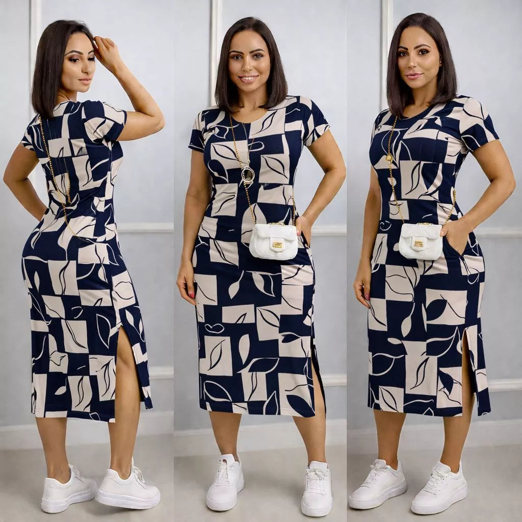 Vestido Midi de Algodão Premium