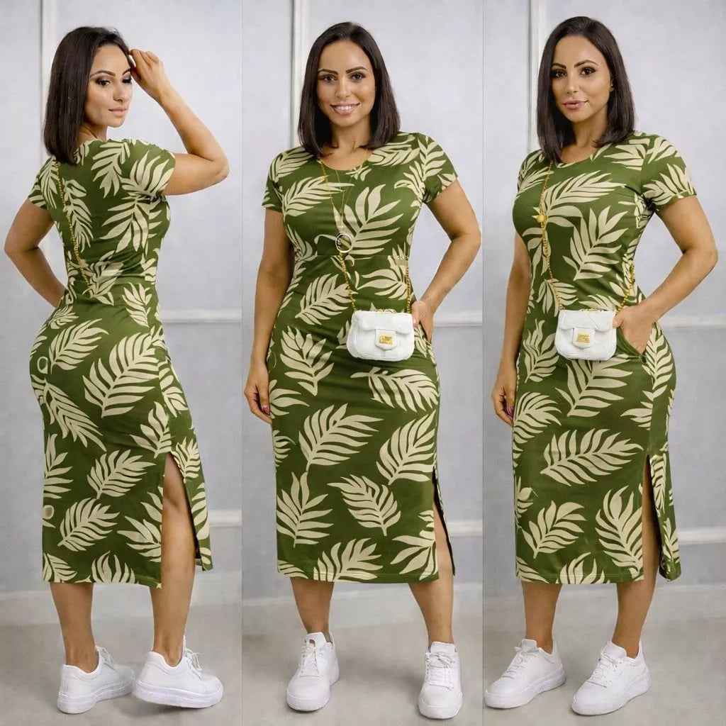 Vestido Midi de Algodão Premium