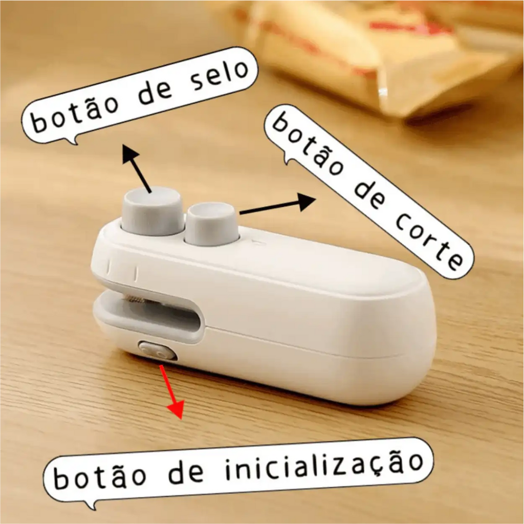 Lacre Pro Seladora USB Recarregável Conserva Alimentos