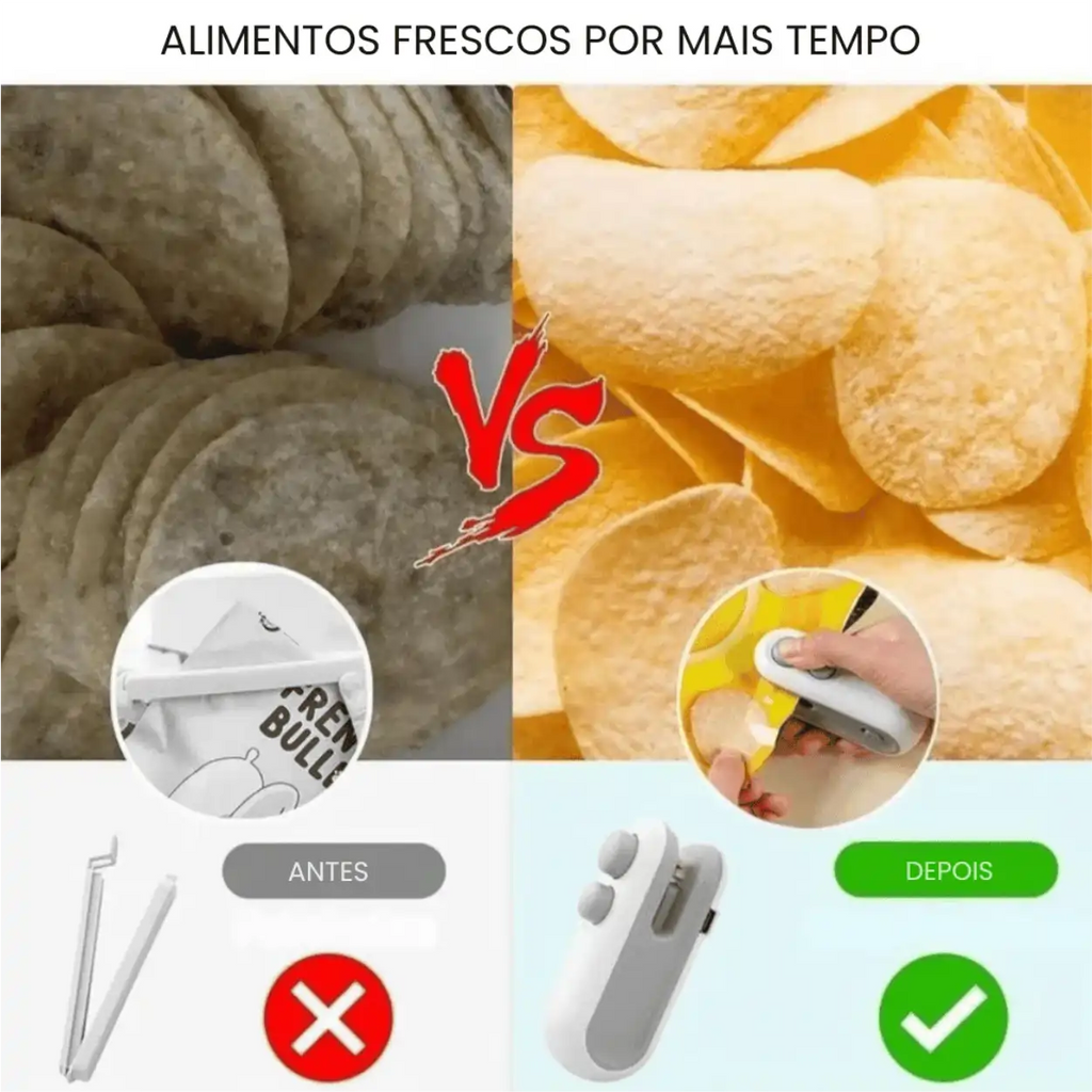 Lacre Pro Seladora USB Recarregável Conserva Alimentos