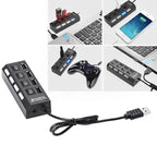 Hub USB 2.0 4 Portas Régua Extensão Para Teclado Mouse E Pen Drive