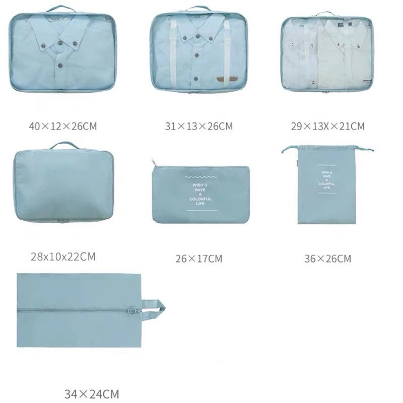 Kit Organizador De Mala 7 Peças — Ganhe Espaço E Praticidade Na Viagem