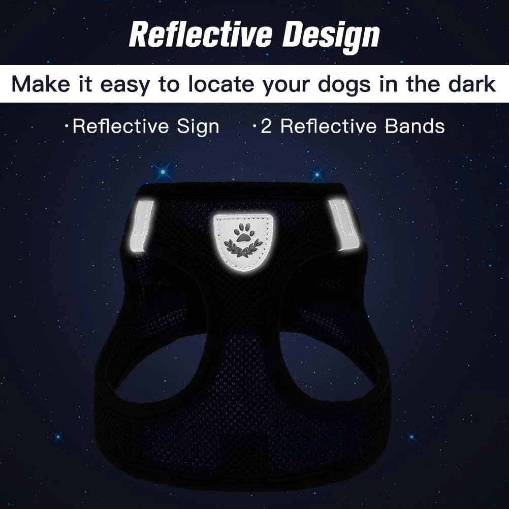 Guia E Peitoral Cachorro E Gato Malha Flexível Respirável