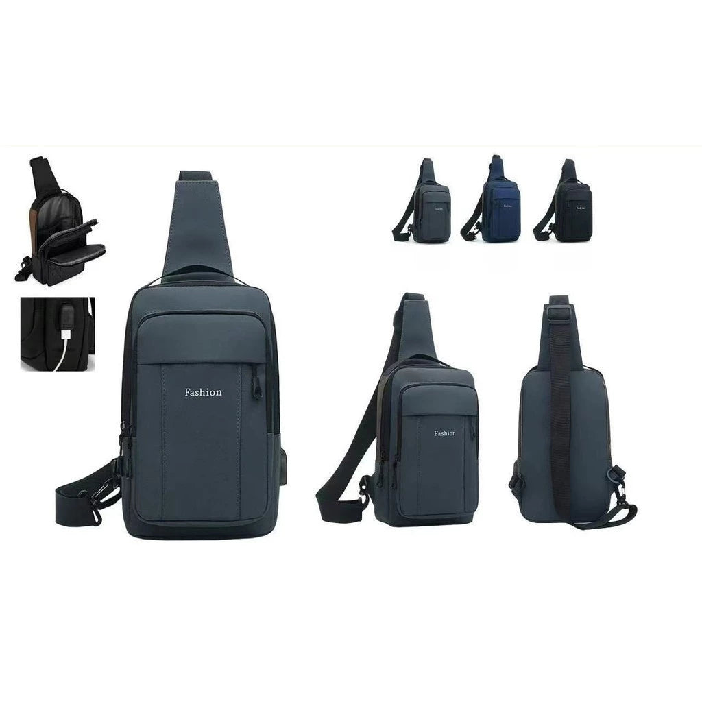 Mochila De Peito Masculina Antifurto: Com Trava De Código E USB