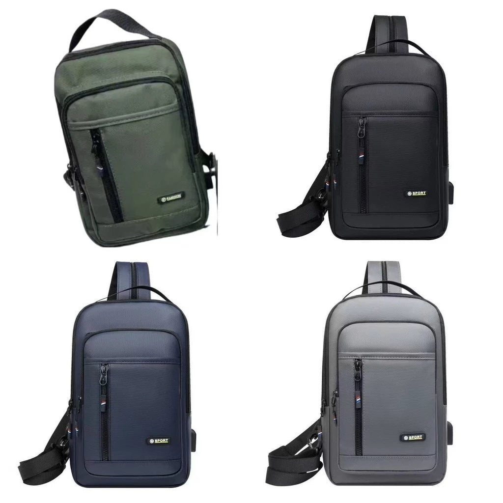 Mochila De Peito Masculina Antifurto: Com Trava De Código E USB