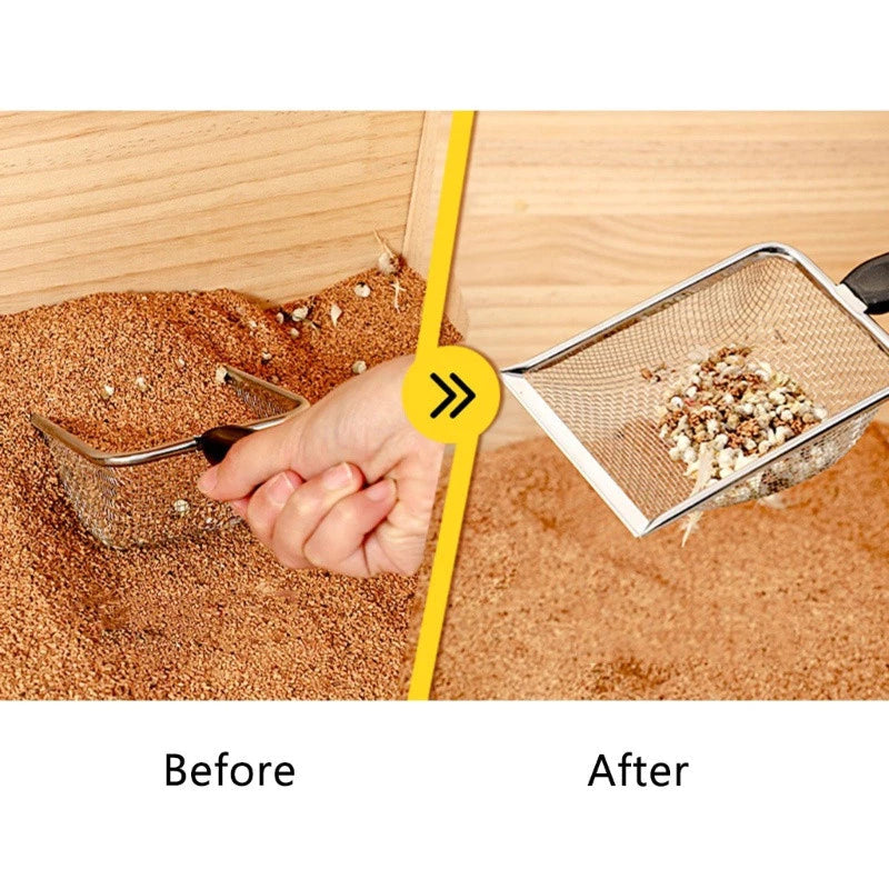 Limpador De Substrato Em Aço Inox Para Lagartos E Répteis